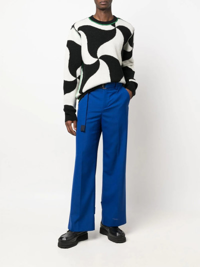 sacai tailored belted-waist trousers outlook