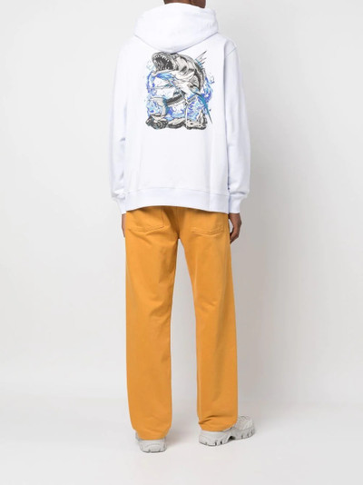 MSGM graphic-print cotton hoodie outlook