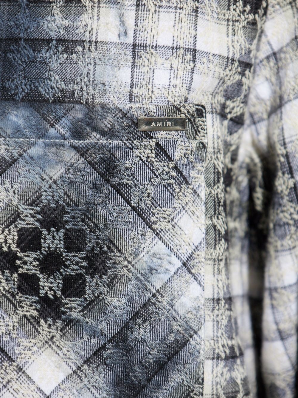 frayed checked shirt - 5