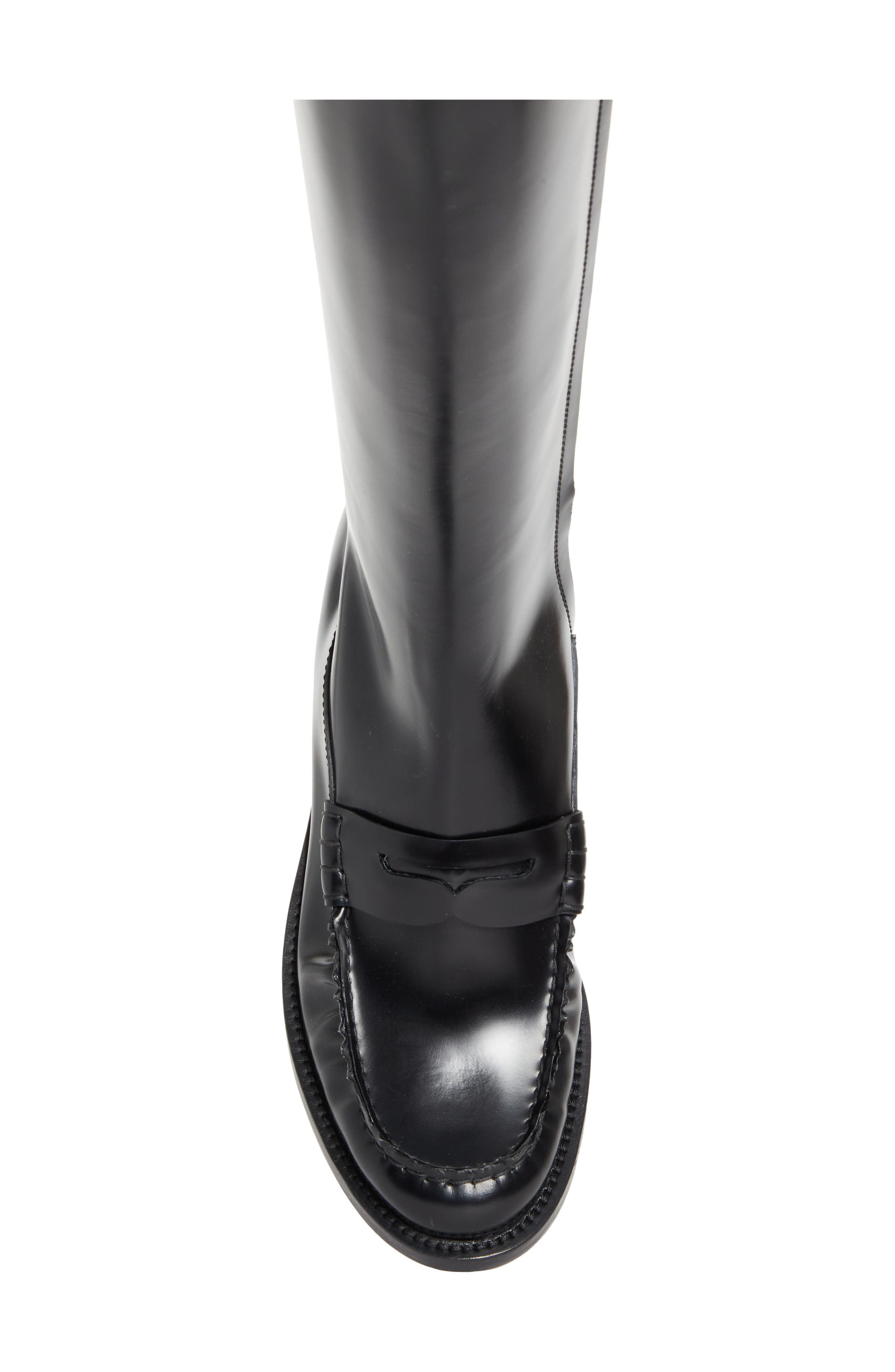 Prada Knee High Loafer Boot in Nero at Nordstrom - 5