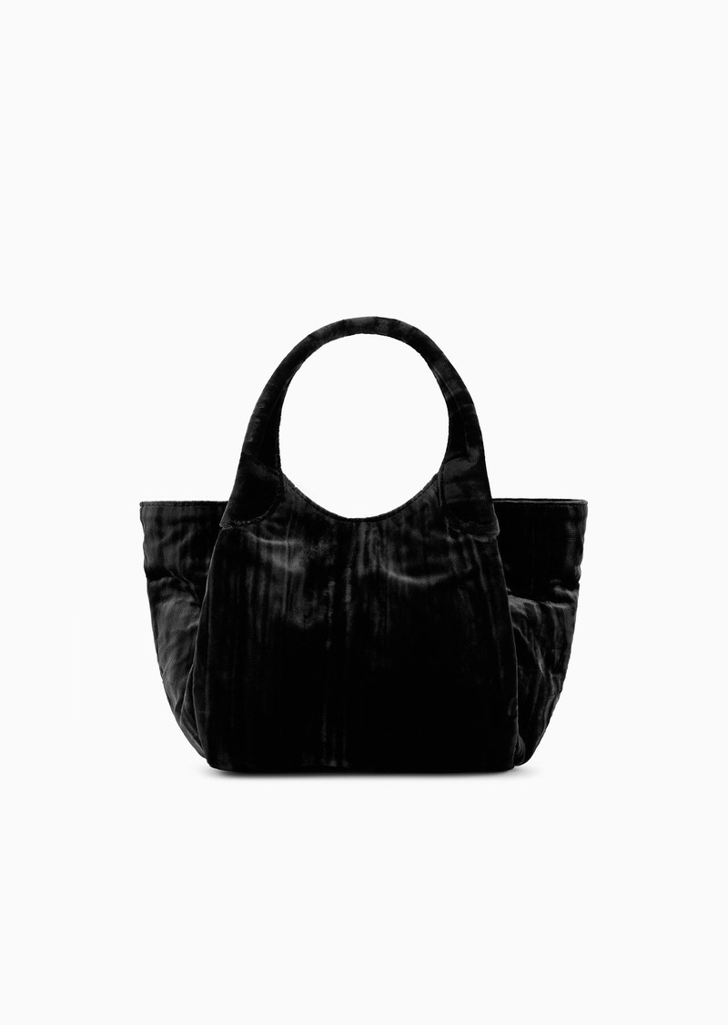 Handbag in textured velvet with chain strap 3