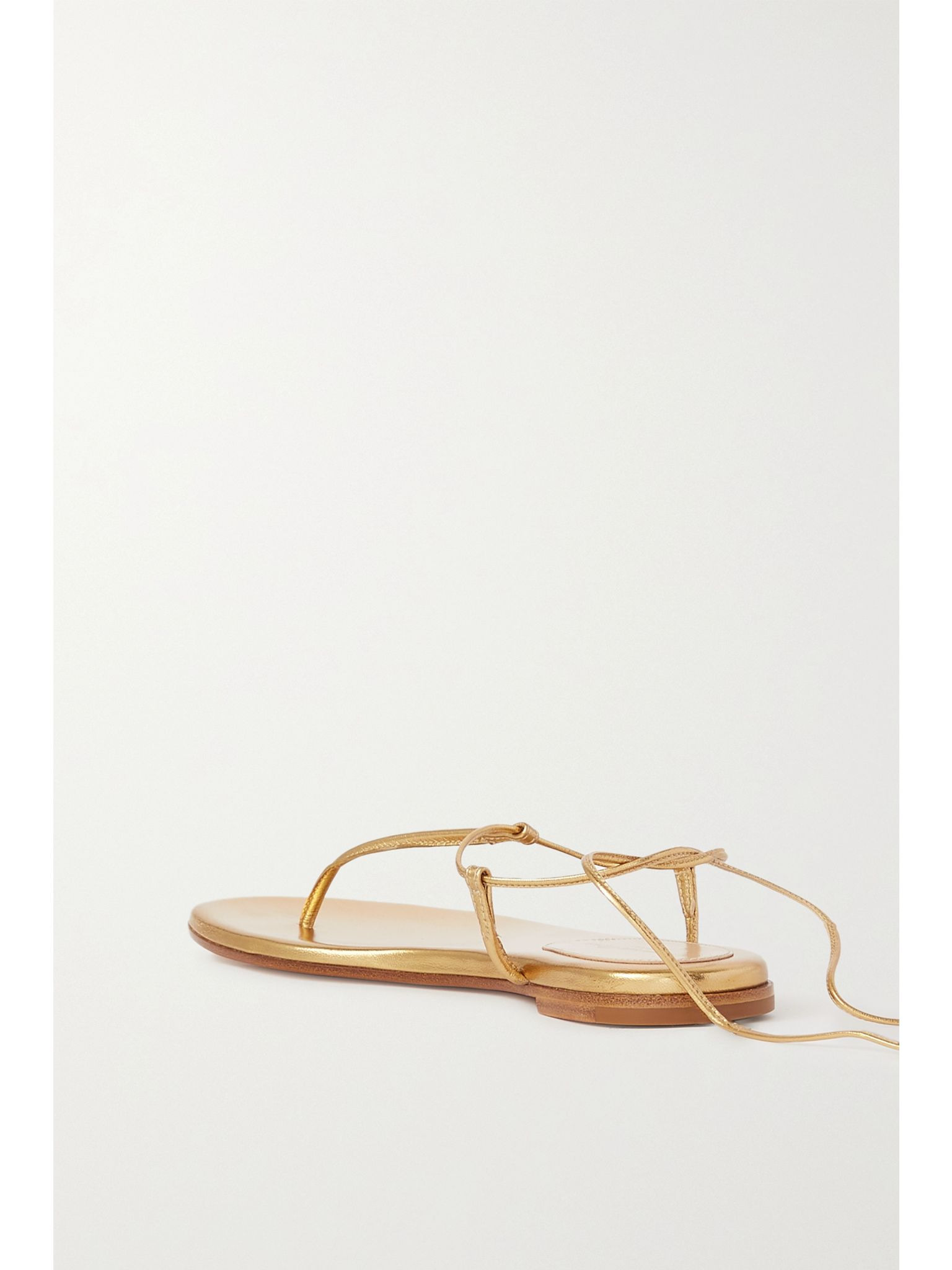 Gwyneth metallic leather sandals Gold - 3