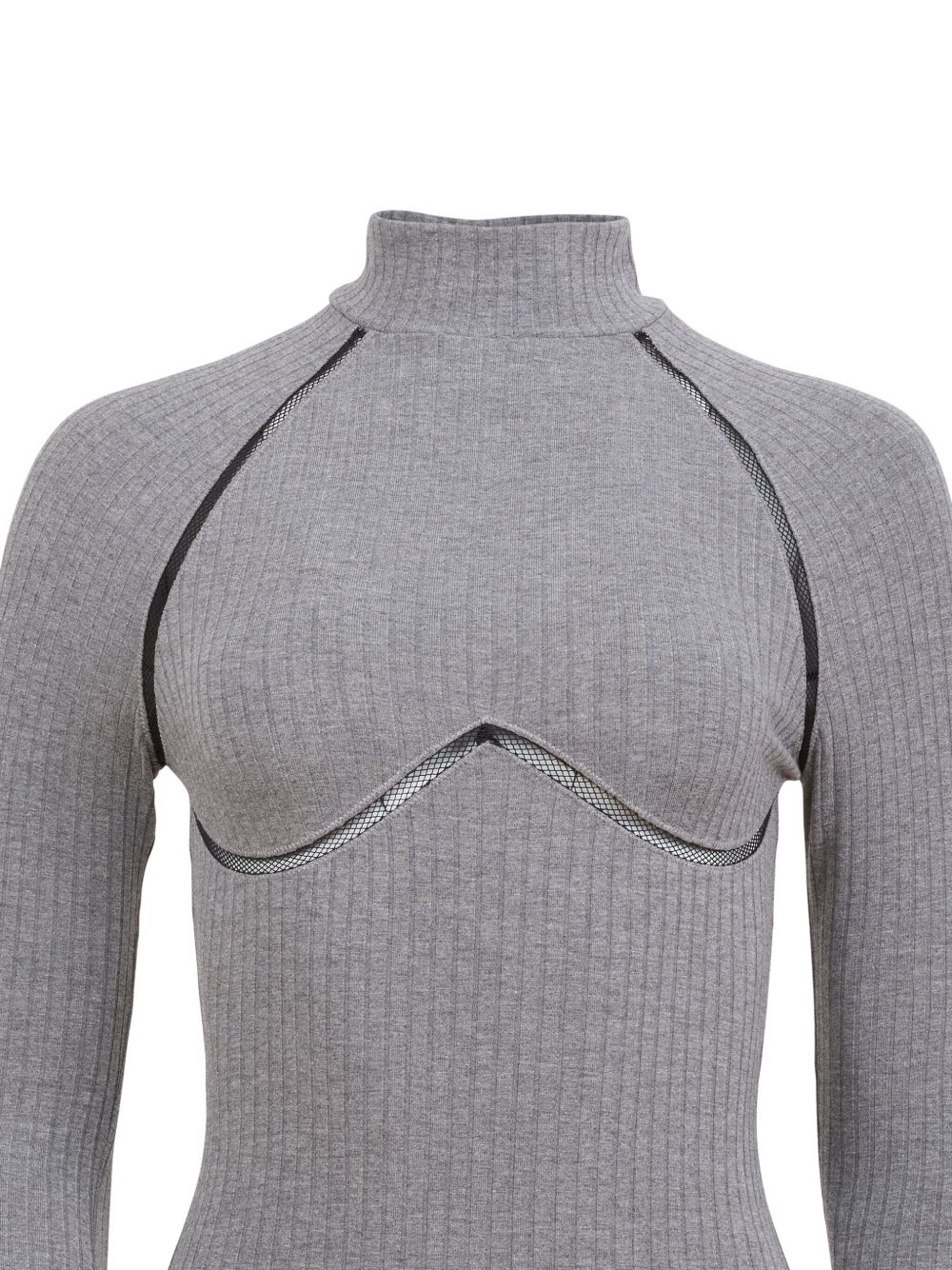 lattice-trim ribbed bodysuit - 2