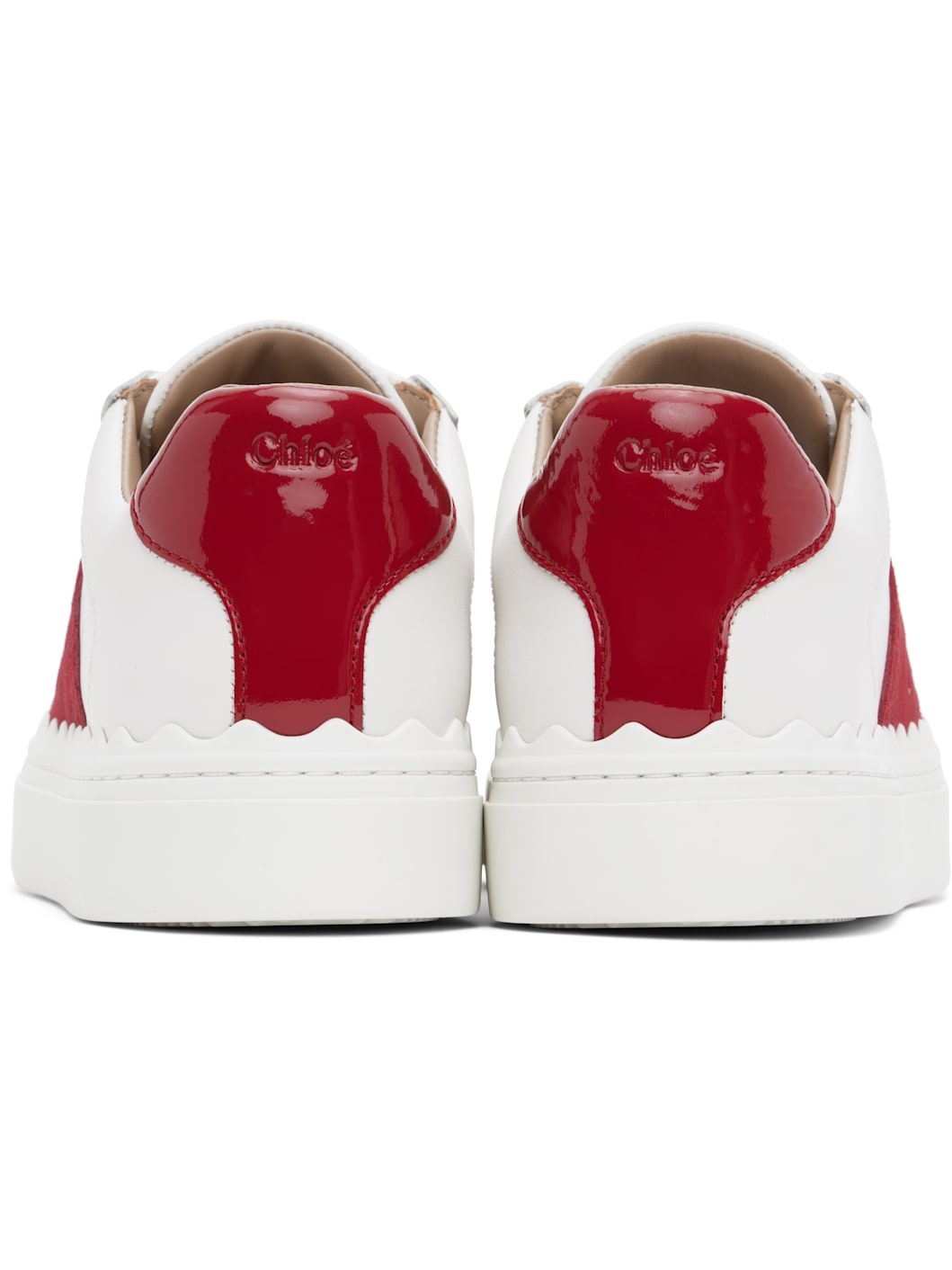 White & Red Lauren Sneakers - 2