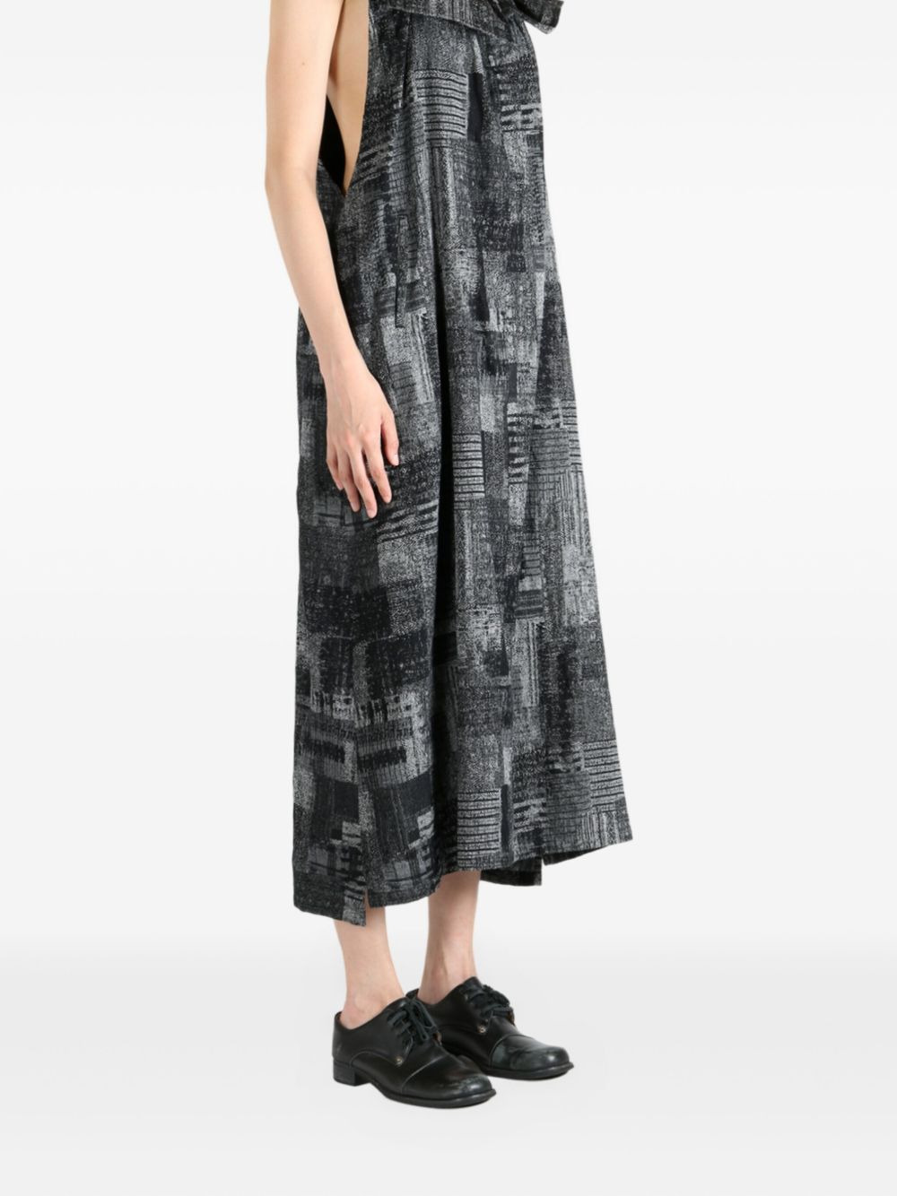 abstract-print sleeveless midi dress - 3