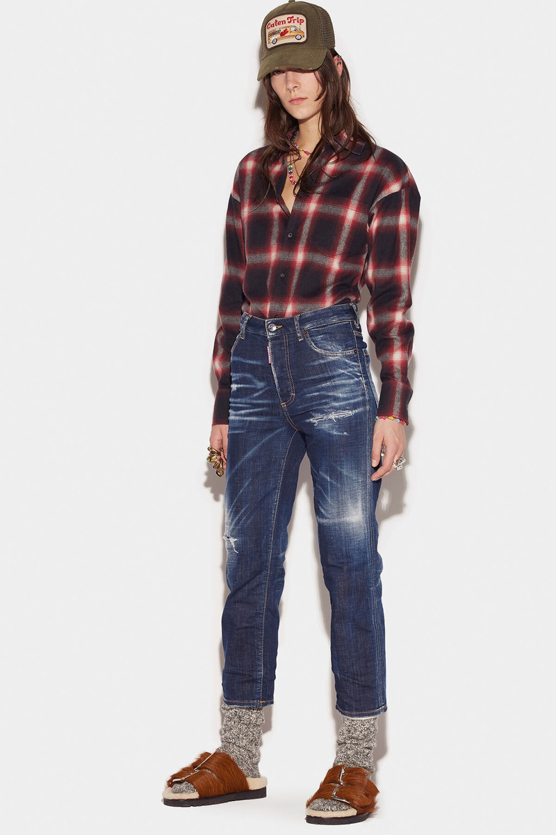 DARK CRINKLE DAISY WASH BOSTON JEANS 3