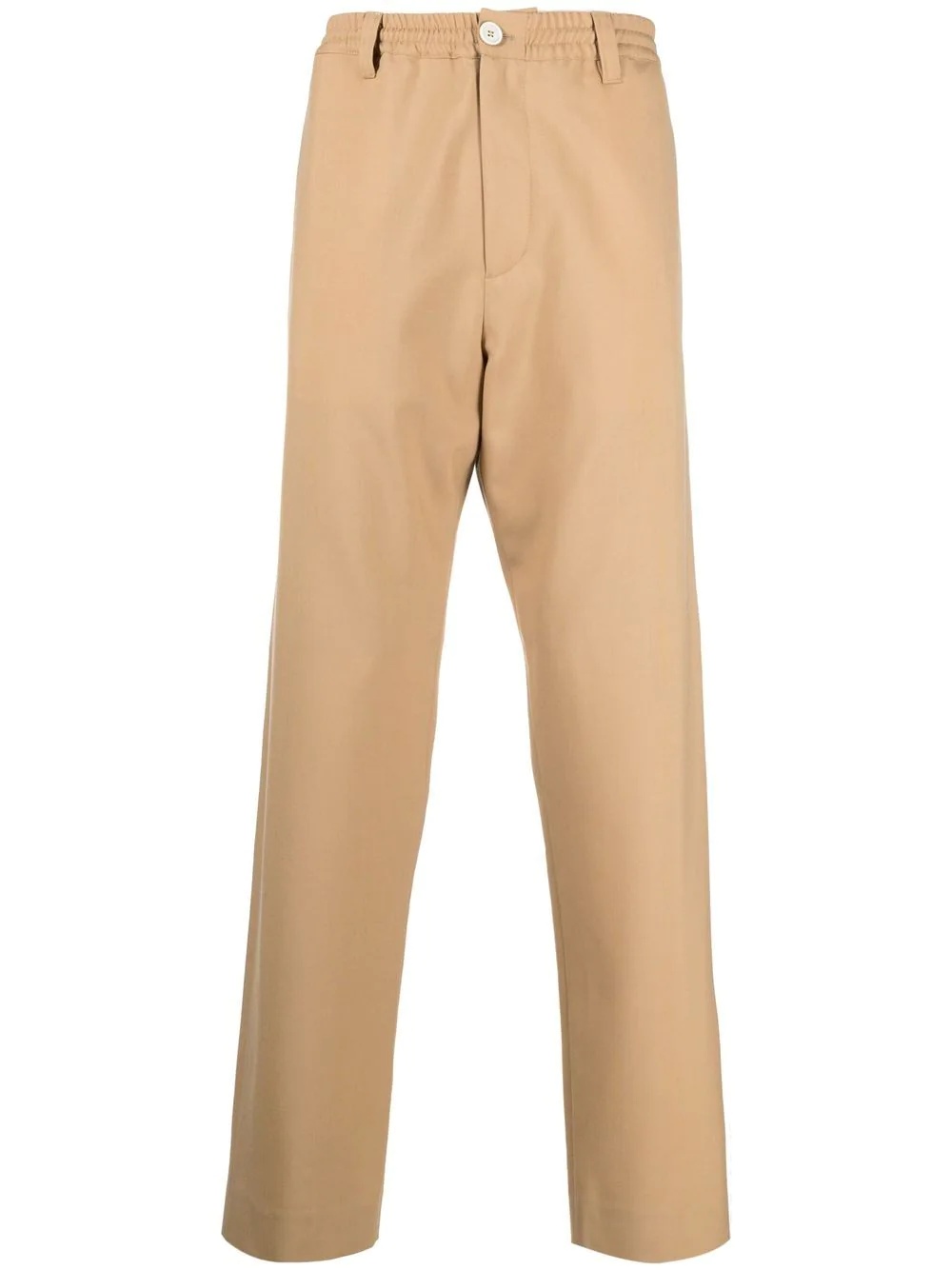 elasticated straight-leg trousers - 1