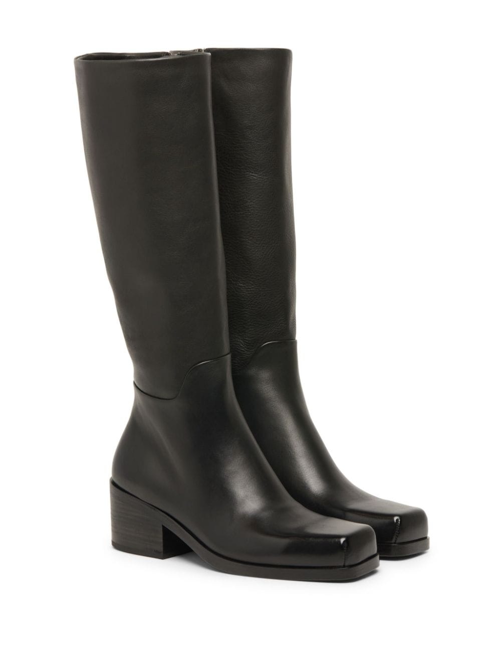 square toe leather high boots - 2