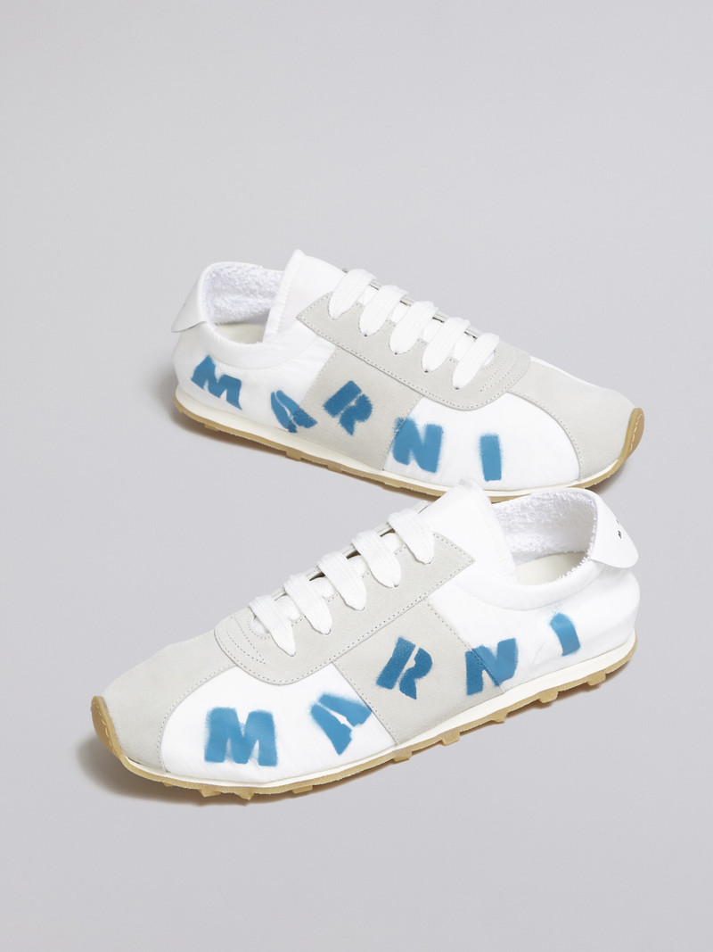WHITE POLYAMIDE SNEAKER WITH AIRBRUSHED MARNI LOGO 5