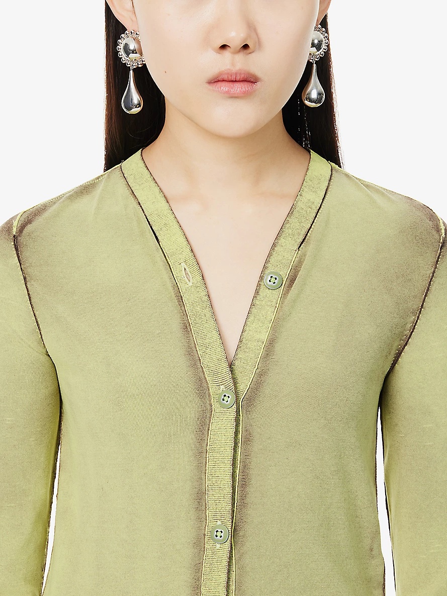 Kalu worn-effect stretch-jersey cardigan - 6