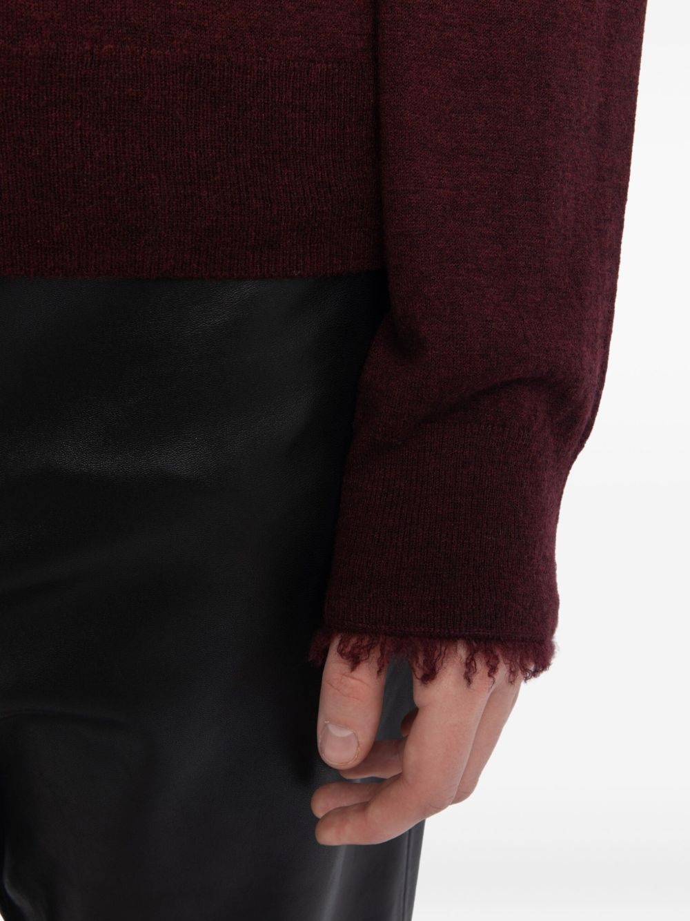 Ivy frayed-cuffs crew-neck sweater - 6