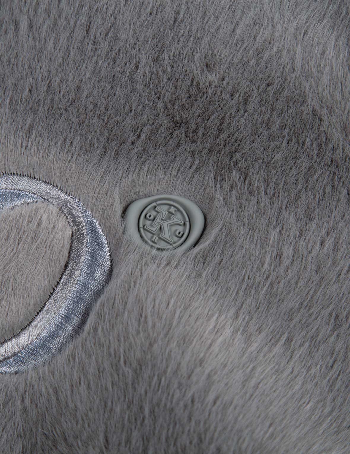 Logo Embroidered Faux Fur Coat - 9