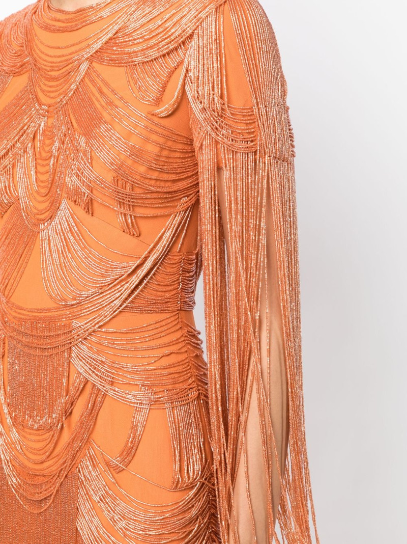fringe-embellished fitted minidress 5