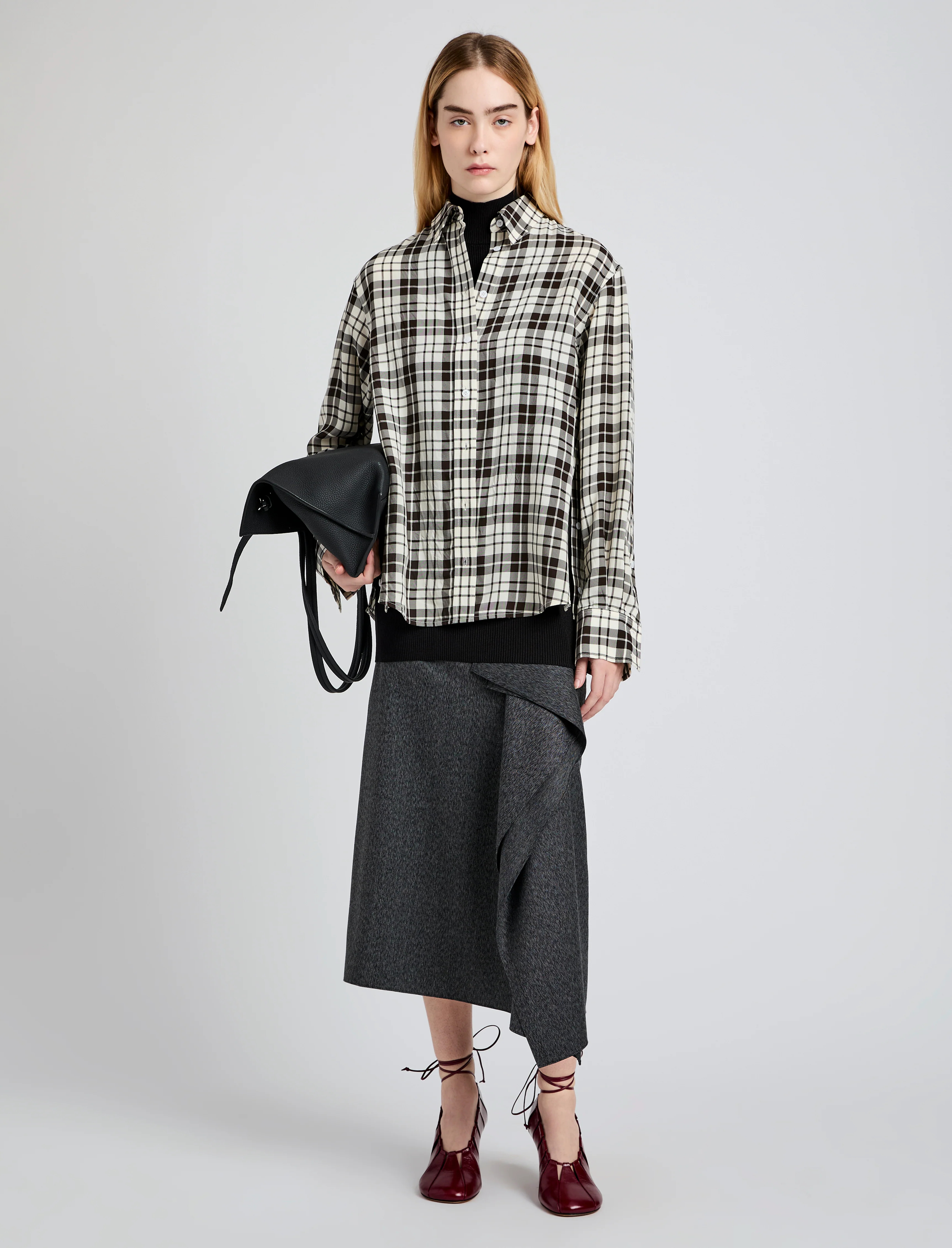 Bronwen Top in Crinkled Plaid - 3