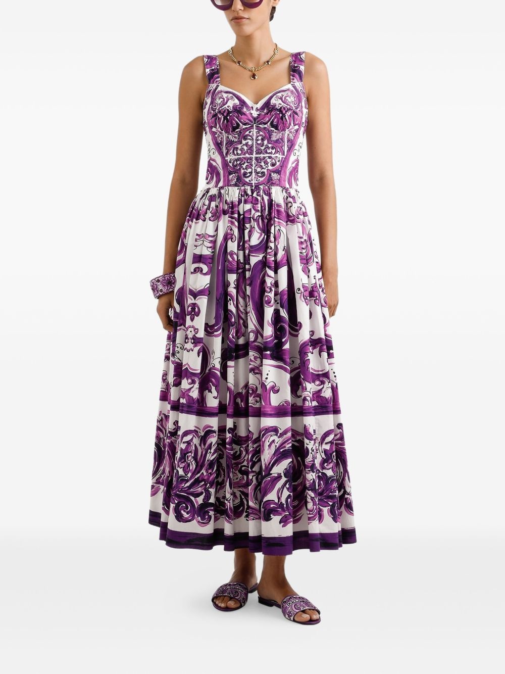 graphic-print midi dress - 2
