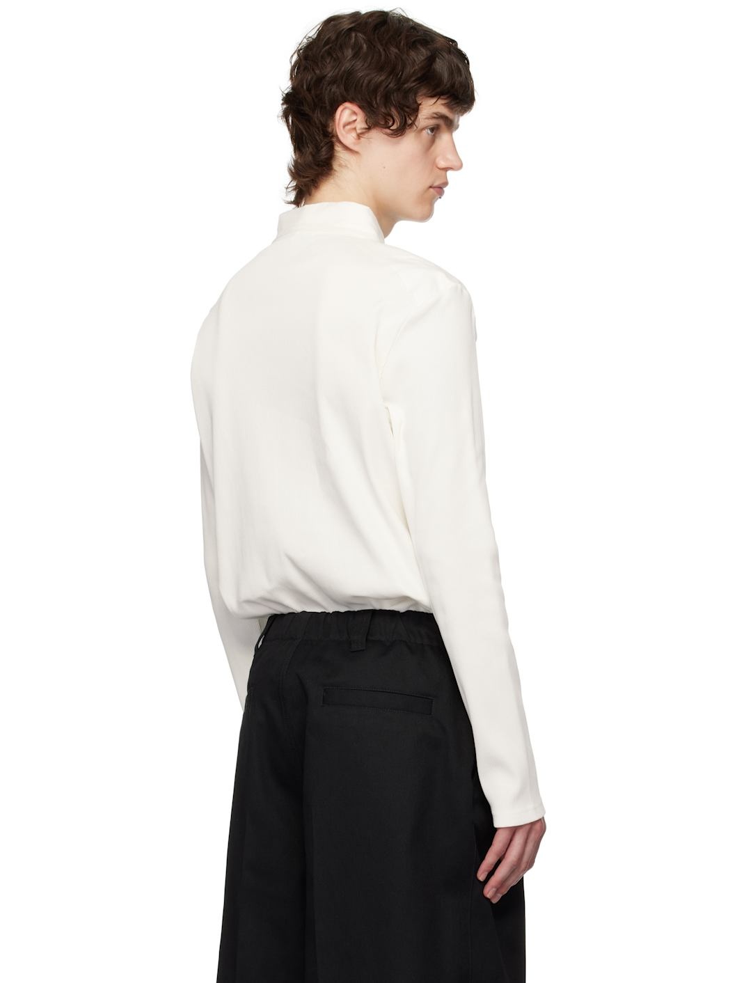 White Dub Long Sleeve Polo - 3