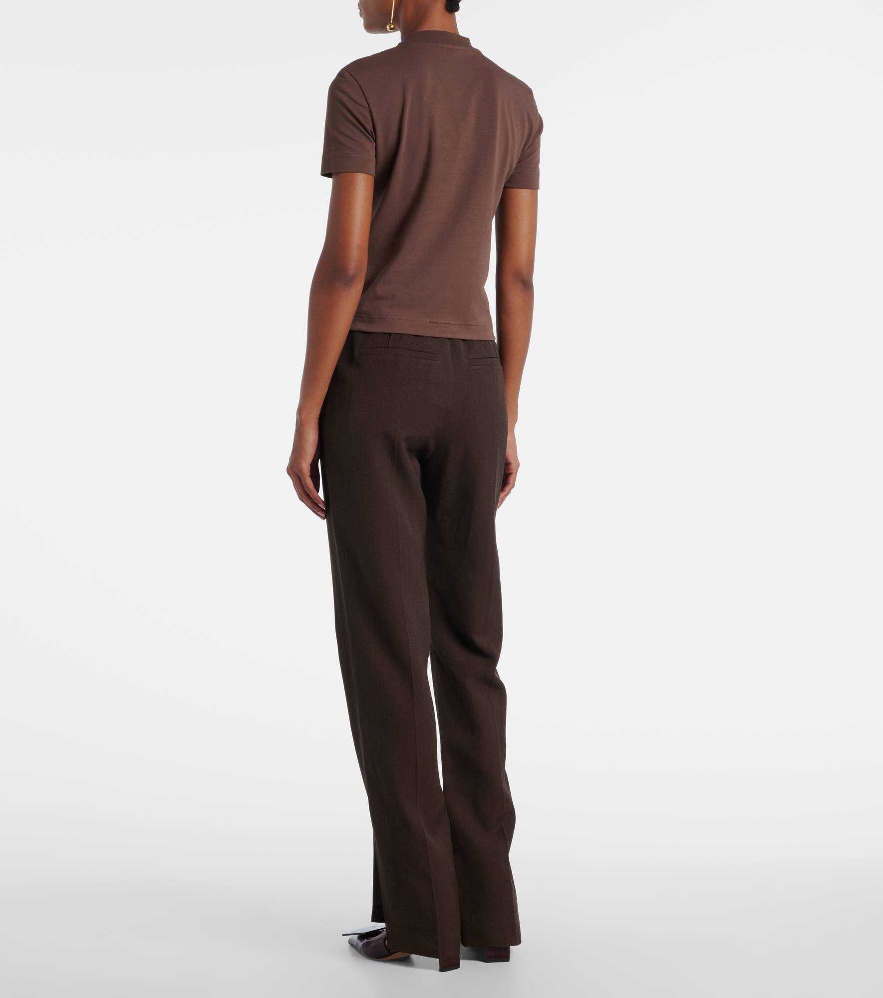 Logo cotton-blend jersey top - 3