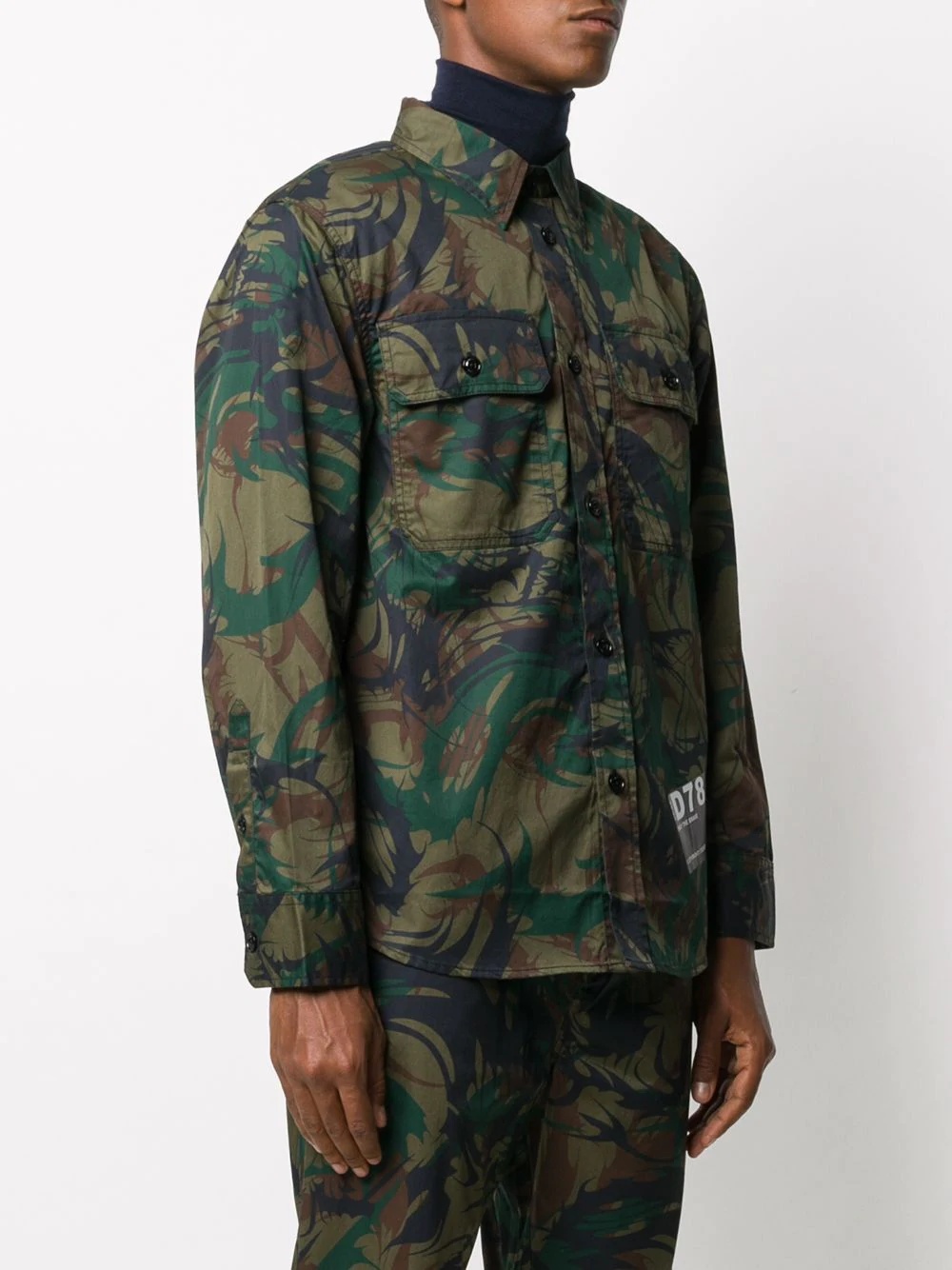 camouflage button-up shirt - 3