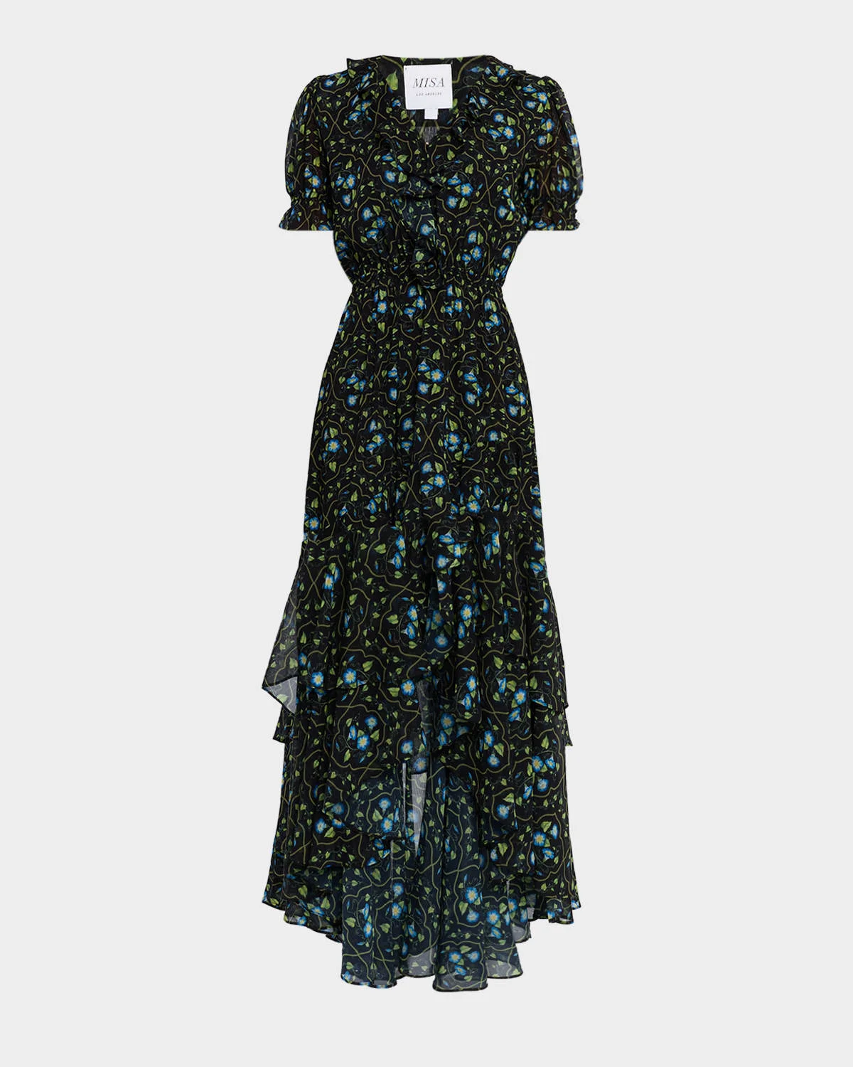 Jodie Morning Glory Lattice High-Low Maxi Dress - 1