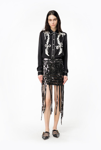 PINKO SATIN SHIRT WITH RODEO EMBROIDERY outlook