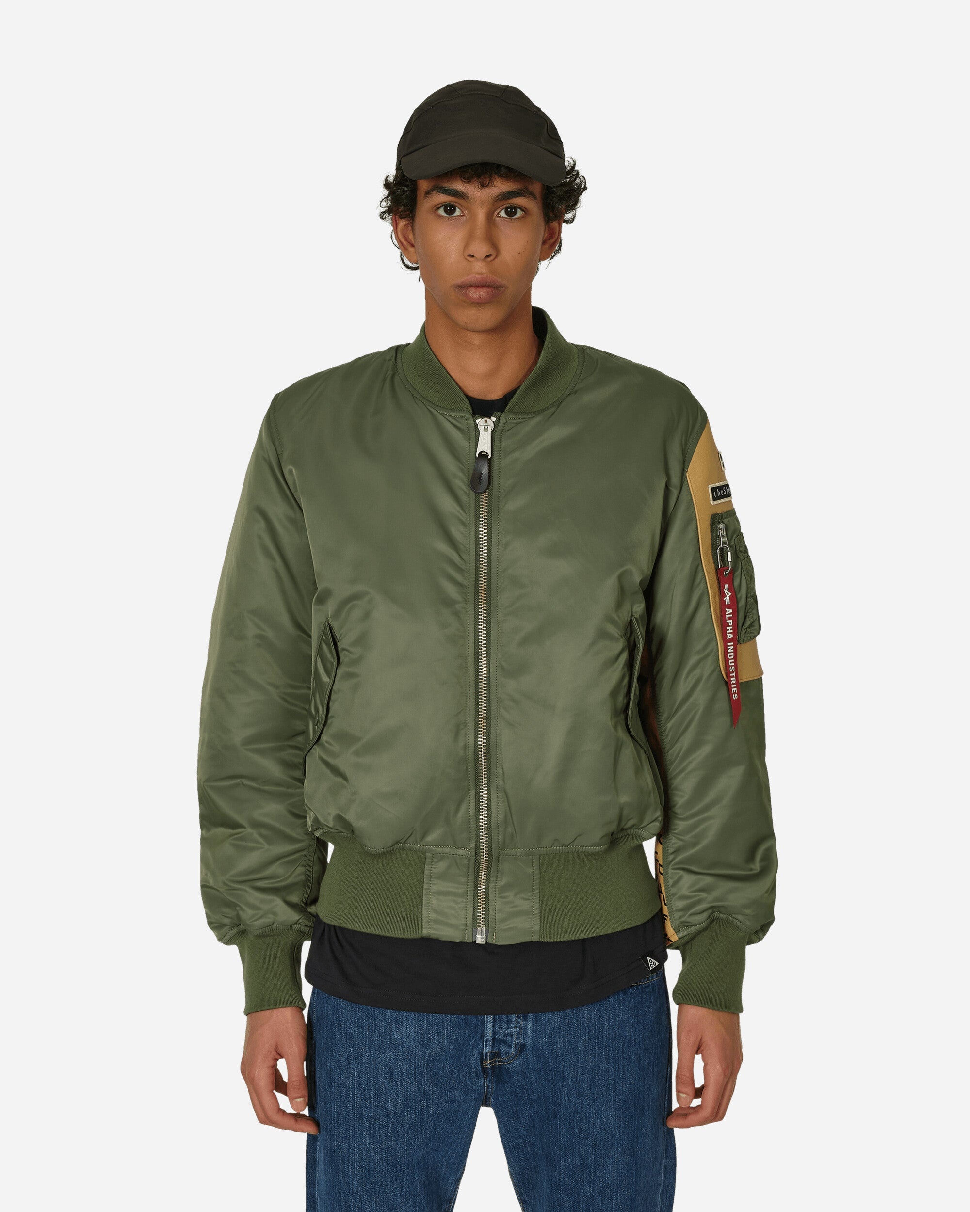 UNDERCOVER fragment design x Alpha Industries Nylon MA-1 Jacket Khaki |  slamjam | REVERSIBLE