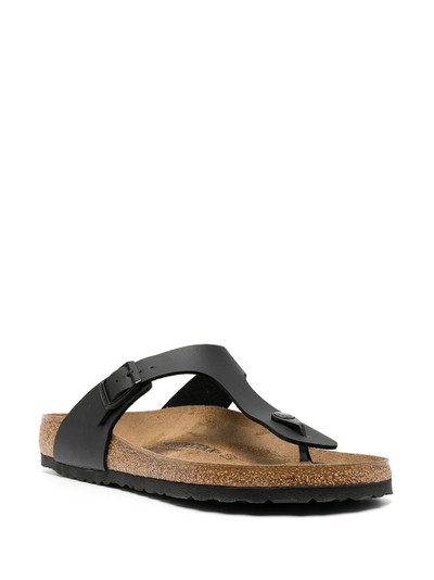 BIRKENSTOCK leather buckle flip flops outlook