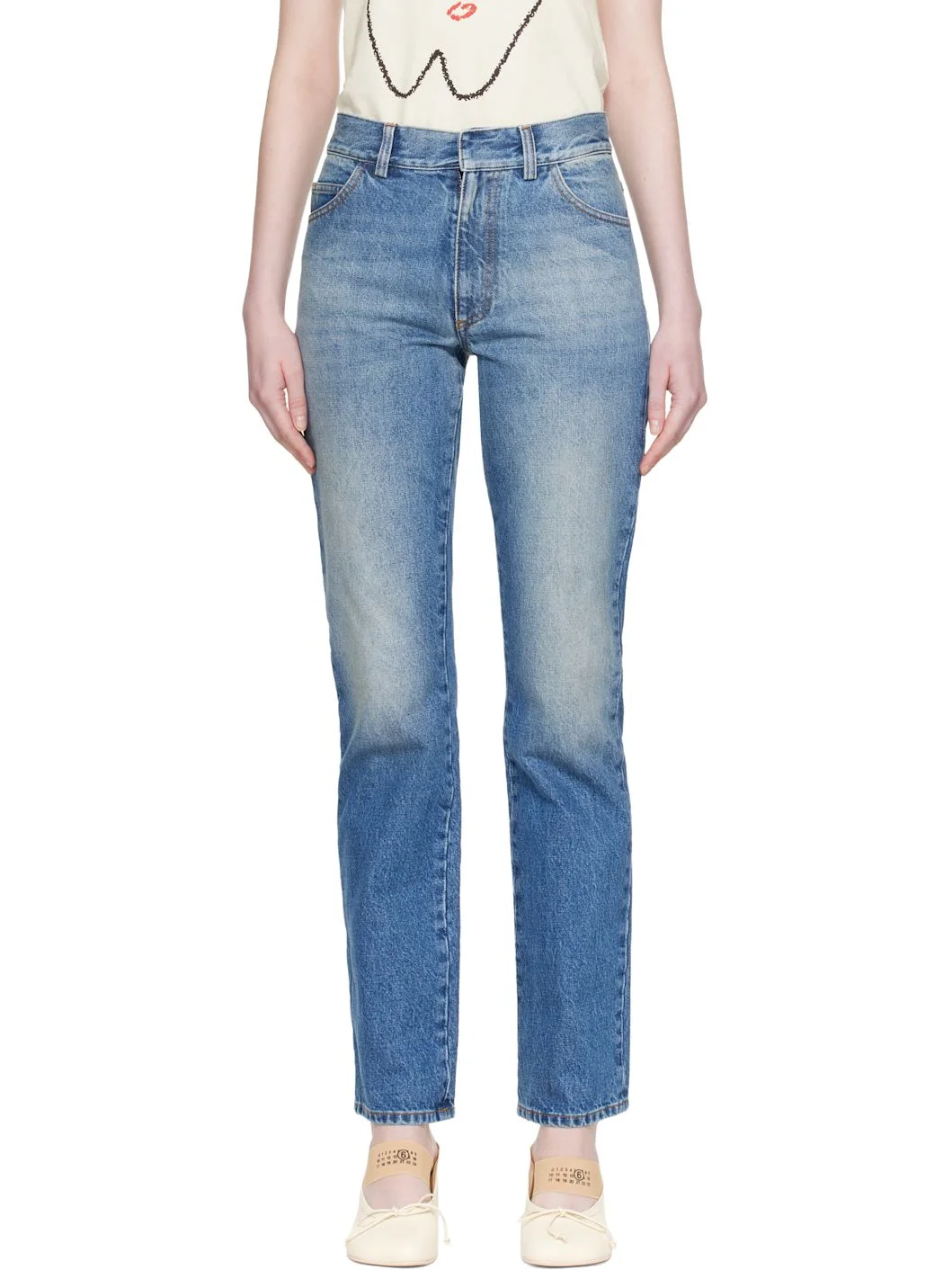 Blue Slim 5-Pocket Jeans - 1