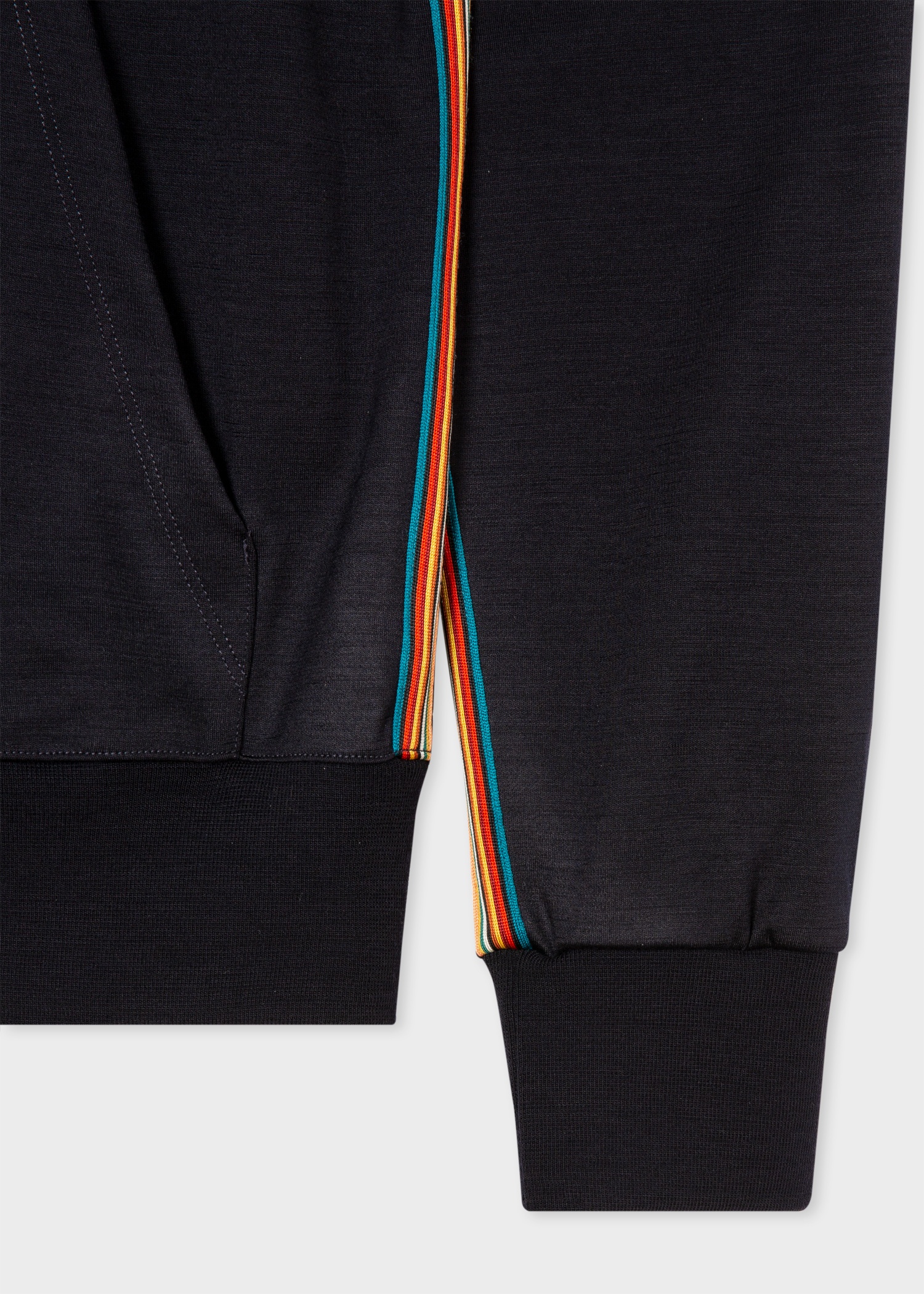 Navy Zip-Front Washable Wool 'Signature Stripe' Hoodie and Sweatpants Set - 4