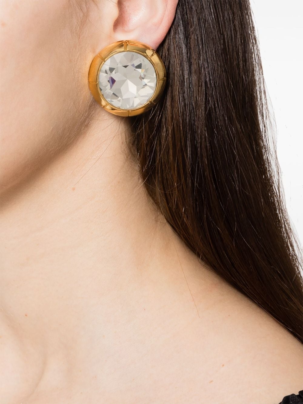glass-crystal clip-on earrings - 2