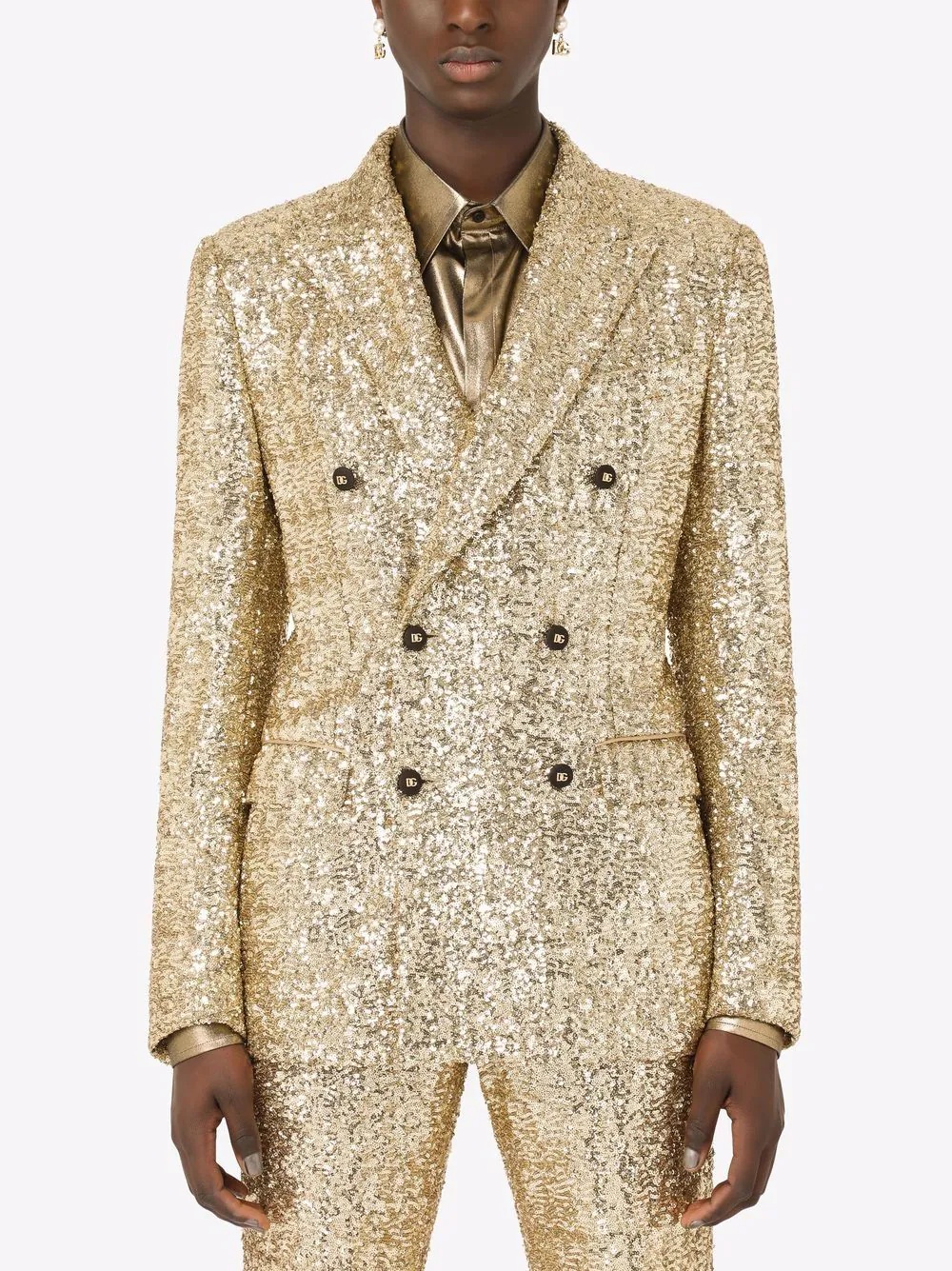 sequin-embellished double-breasted suit - 3