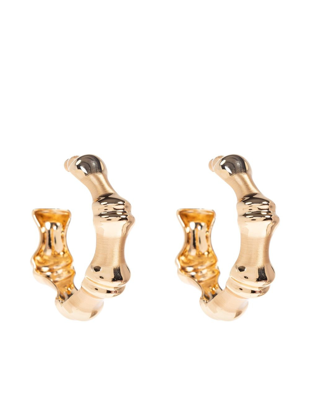 bamboo-shaped hoop earrings - 3