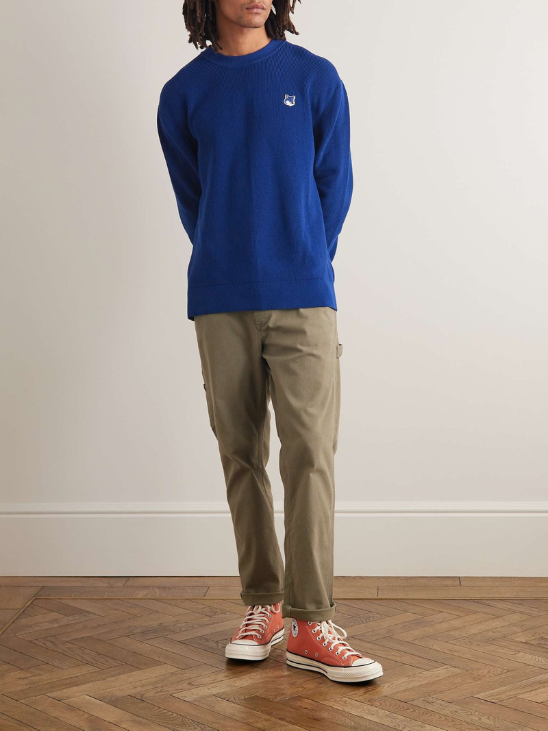 Maison Kitsuné Logo-Appliquéd Cotton Sweater outlook