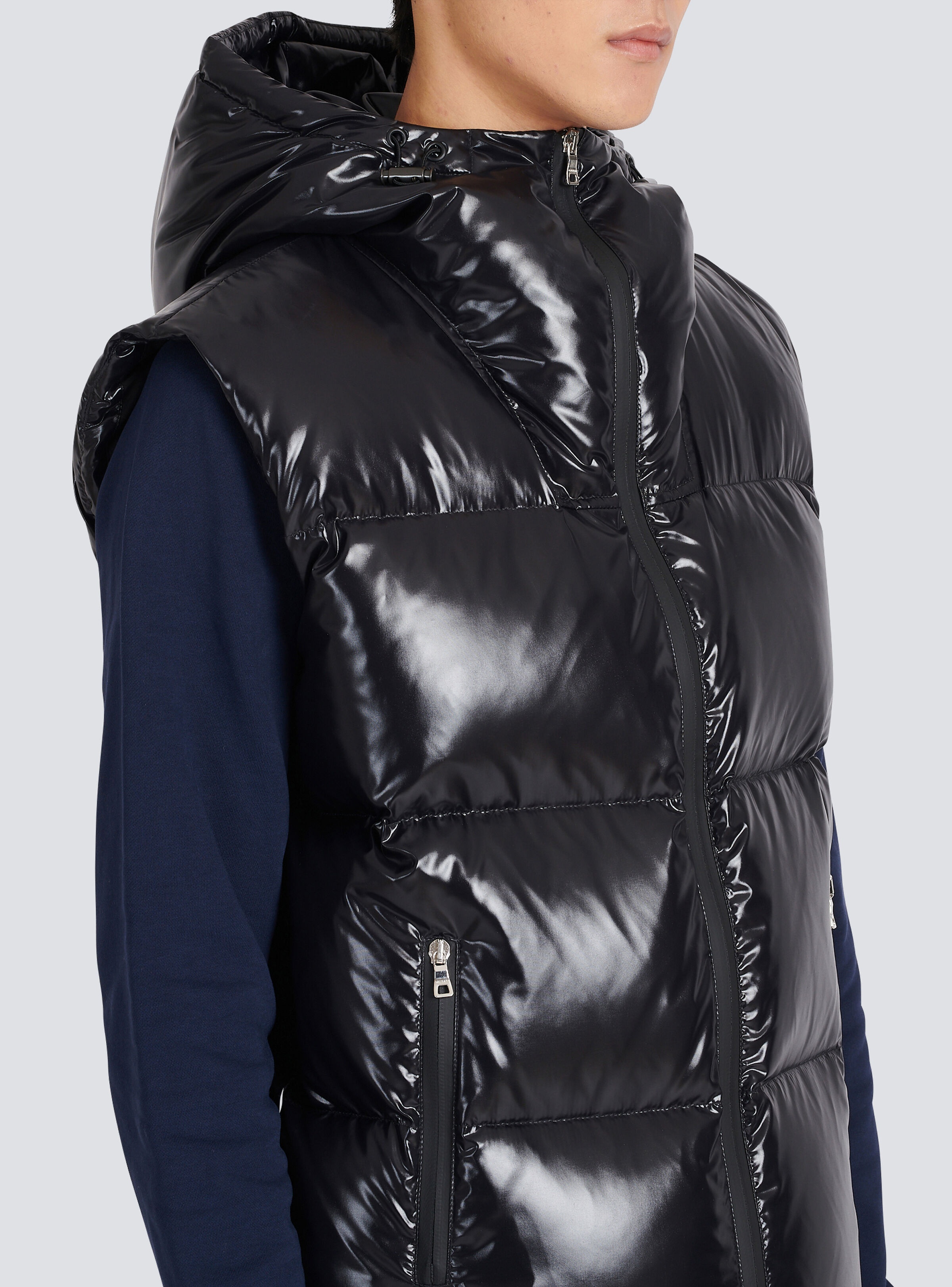 Hooded nylon quilted vest - 8