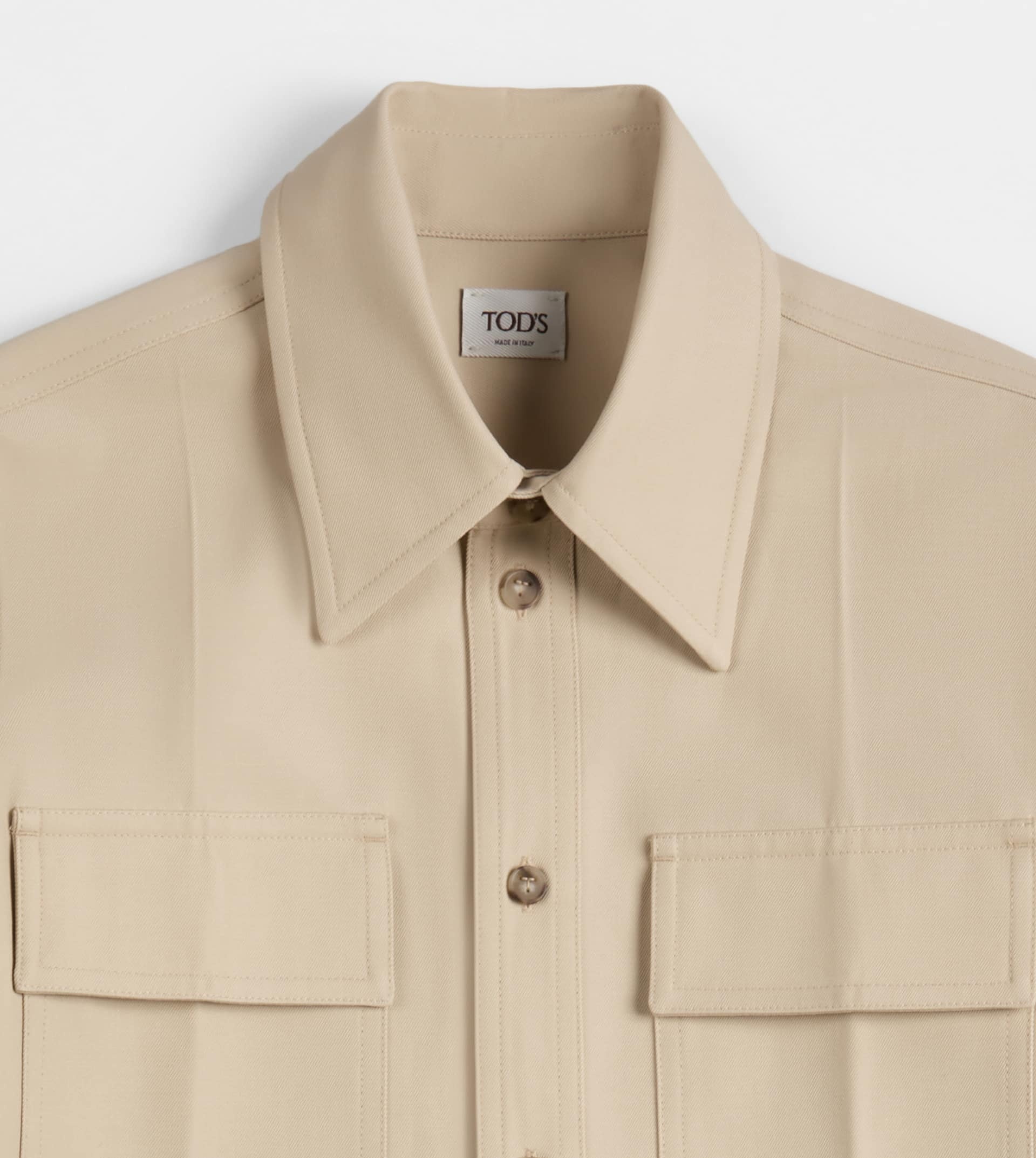 SHIRT IN GABARDINE - BROWN - 3