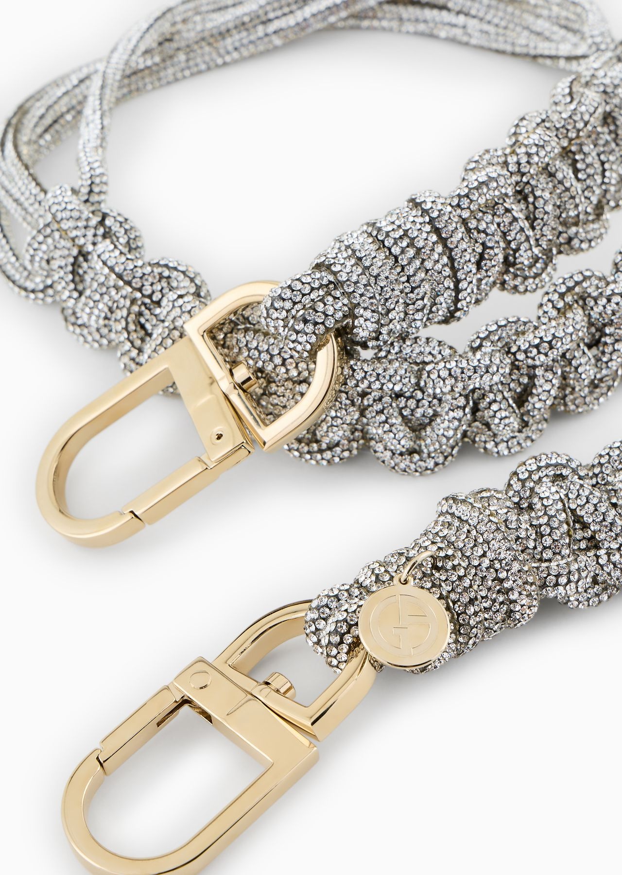 Short rhinestone strap with a woven motif 2