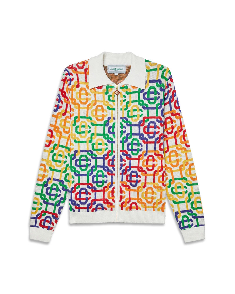 Rainbow Monogram Zip Up Jumper 1
