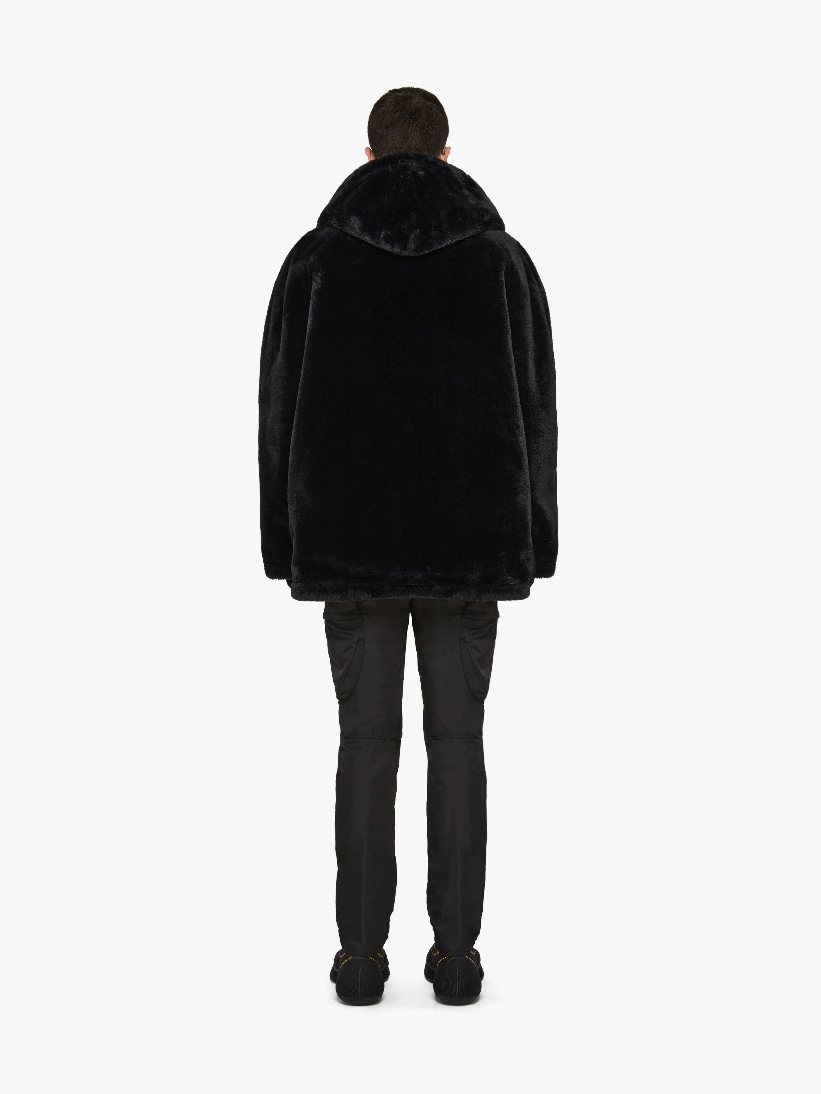 REVERSIBLE PARKA IN NYLON AND FAUX FUR - 4