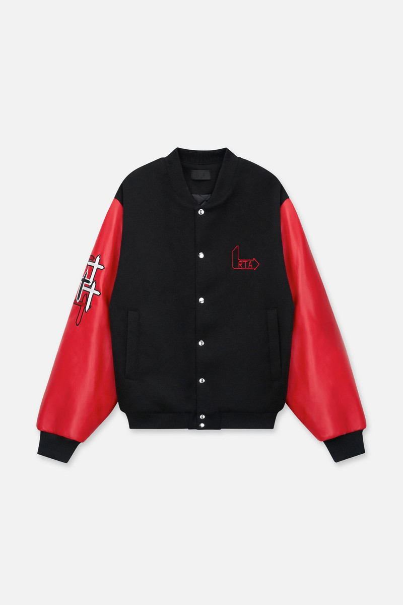 MARTY JACKET | BLACK RED FLAME LOGO 1