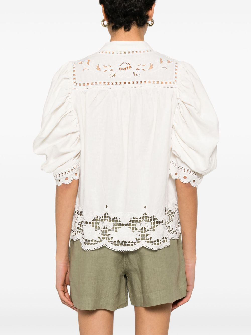 floral-embroidered blouse - 4