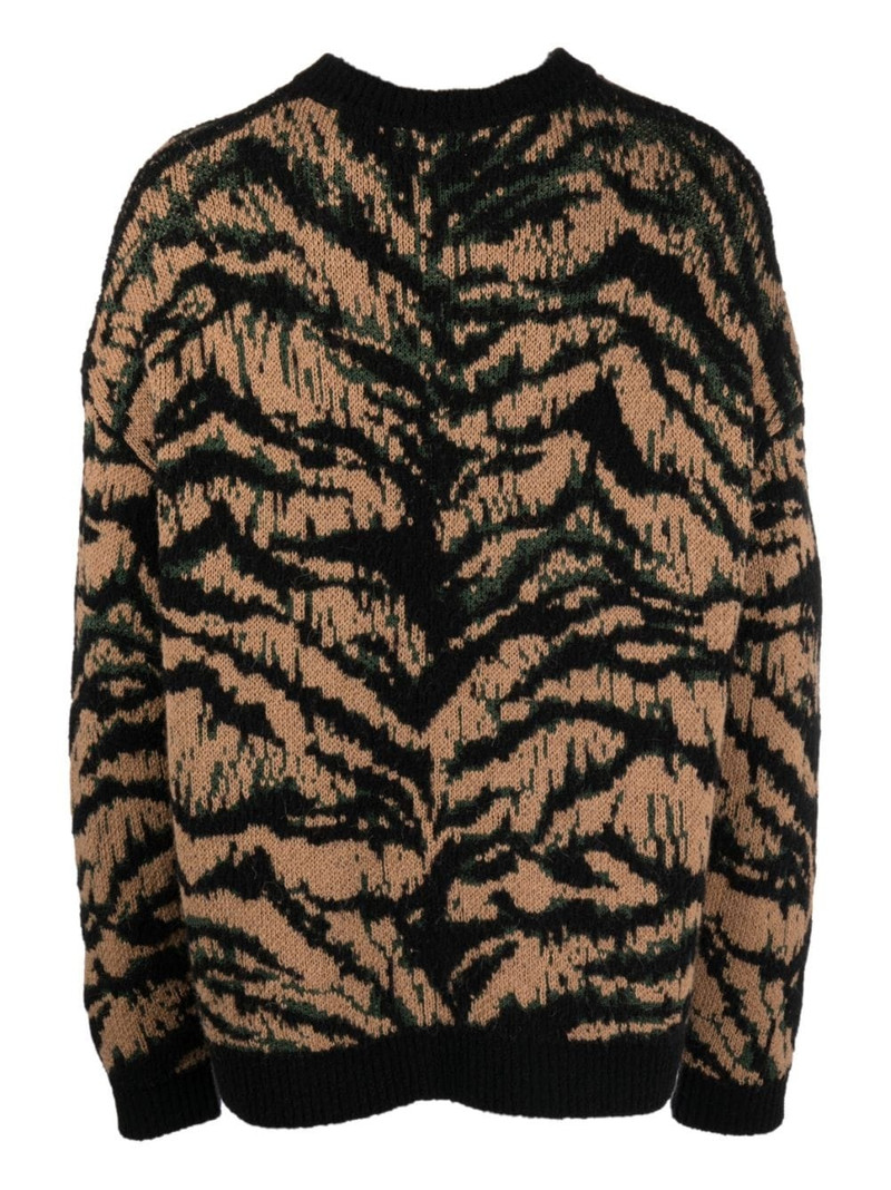 Roberto Cavalli tiger-print virgin wool sweatshirt outlook