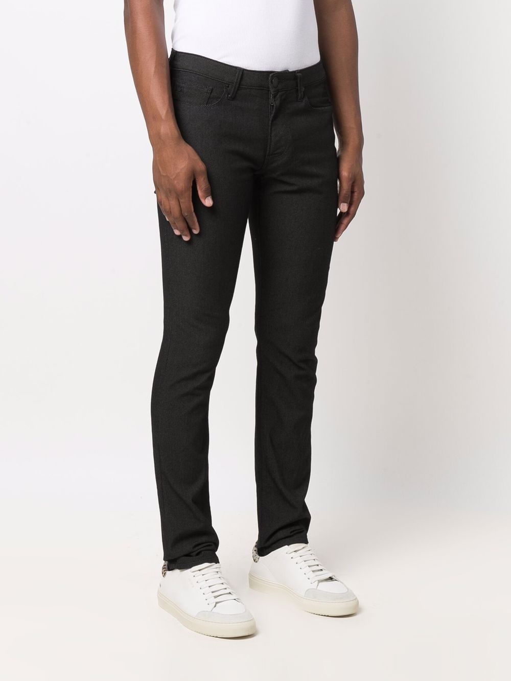 logo-plaque slim-cut trousers - 3