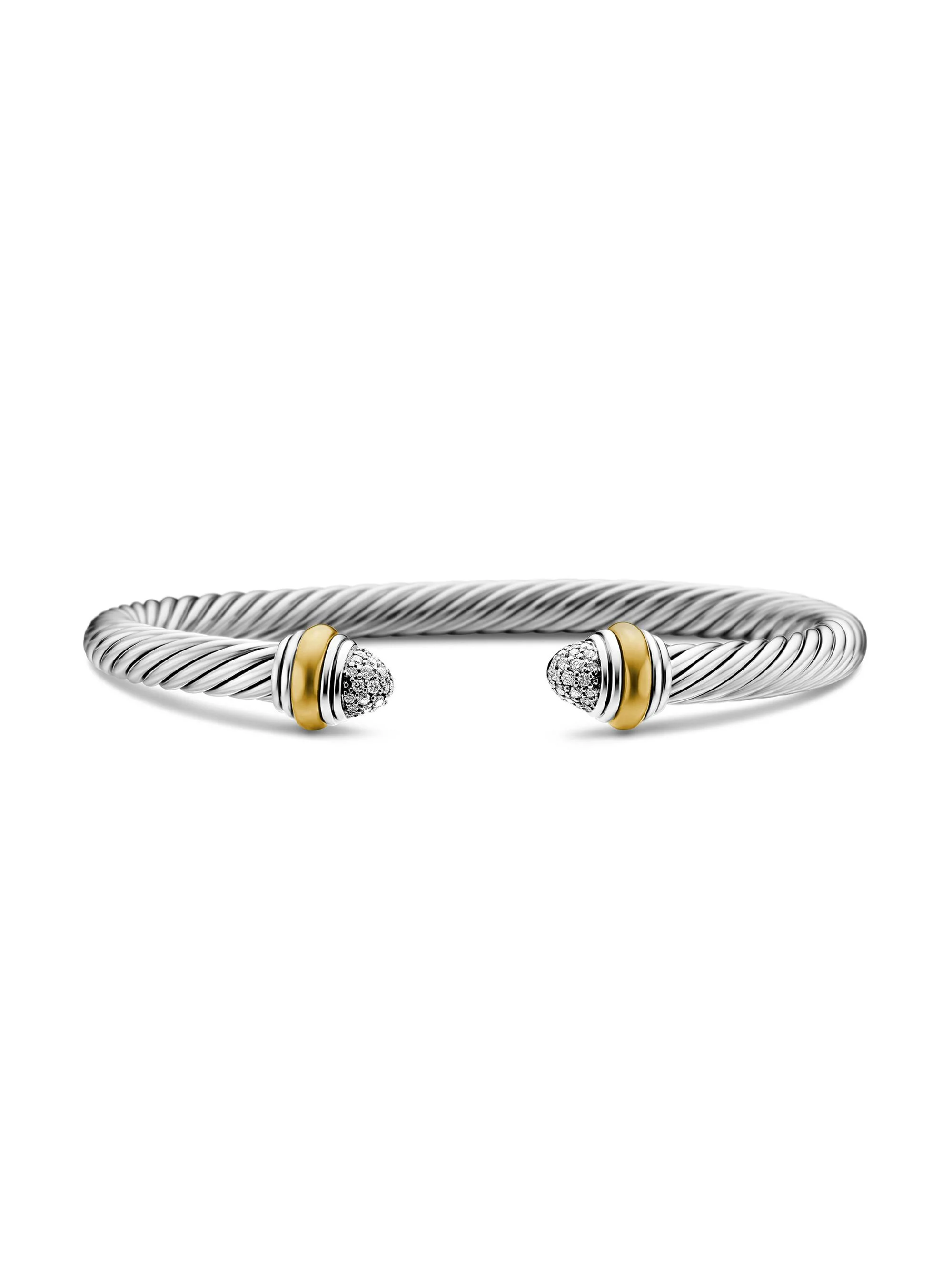 Women's Classic Cable Bracelet in Sterling Silver - Diamond - 1