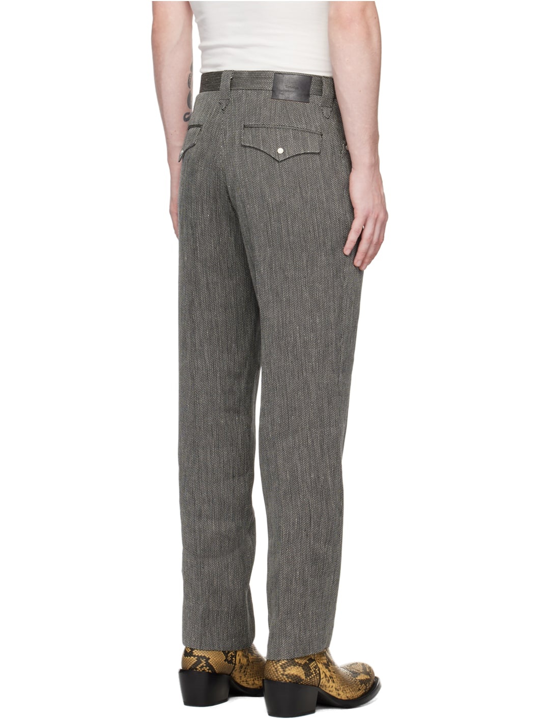 Black & White Western Trousers - 3