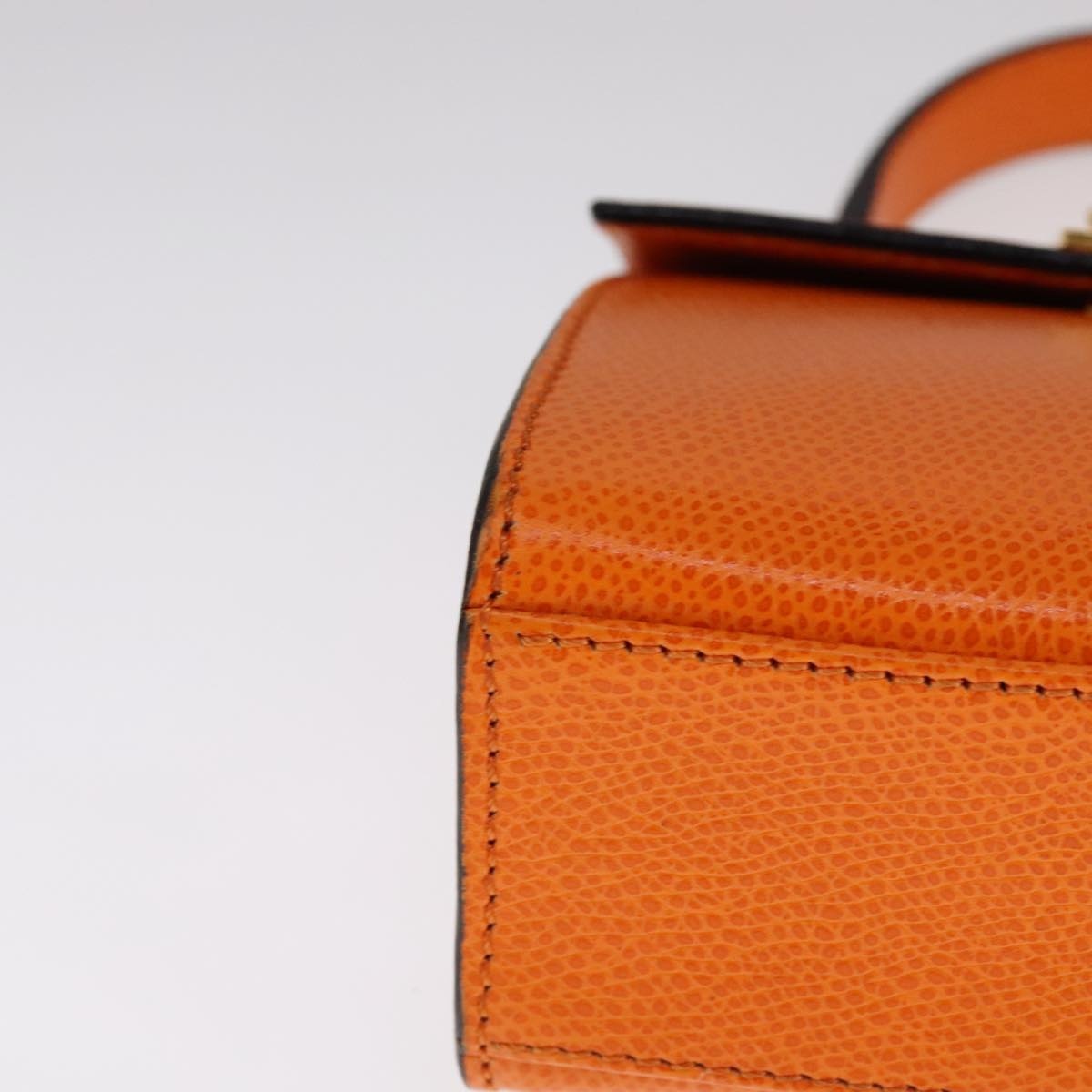 CELINE Hand Bag Leather Orange Gold - 10