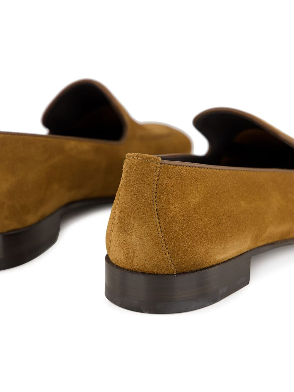 stitch-detailing suede slip-on loafers - 4