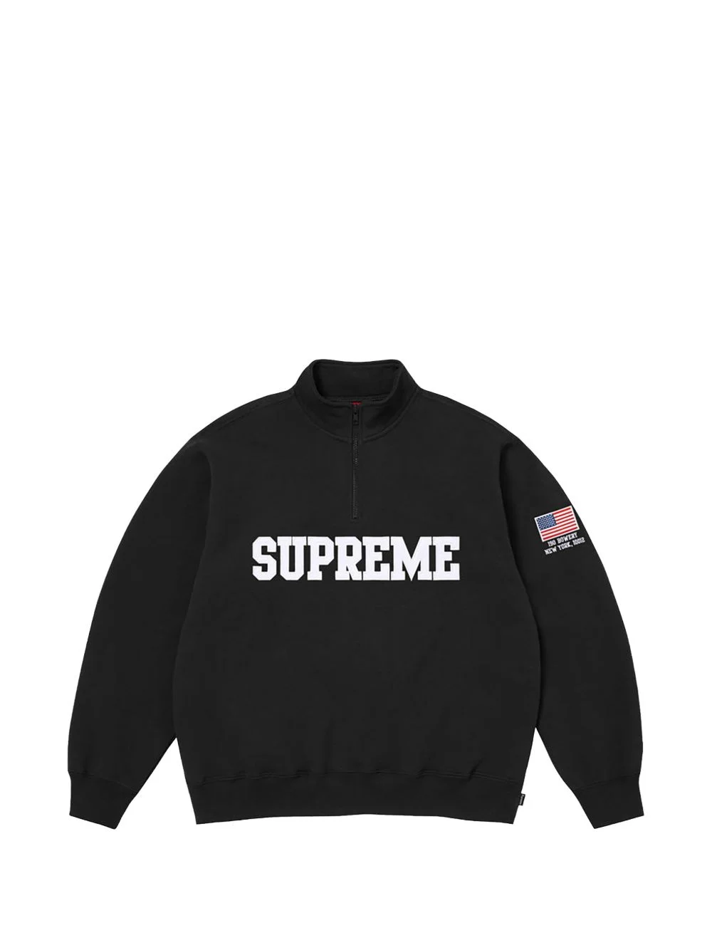 flag-detail half-zip sweatshirt - 1