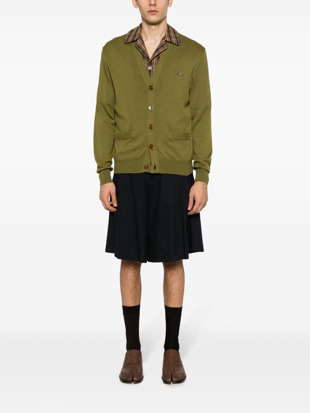 Orb-embroidered V-neck cardigan - 2