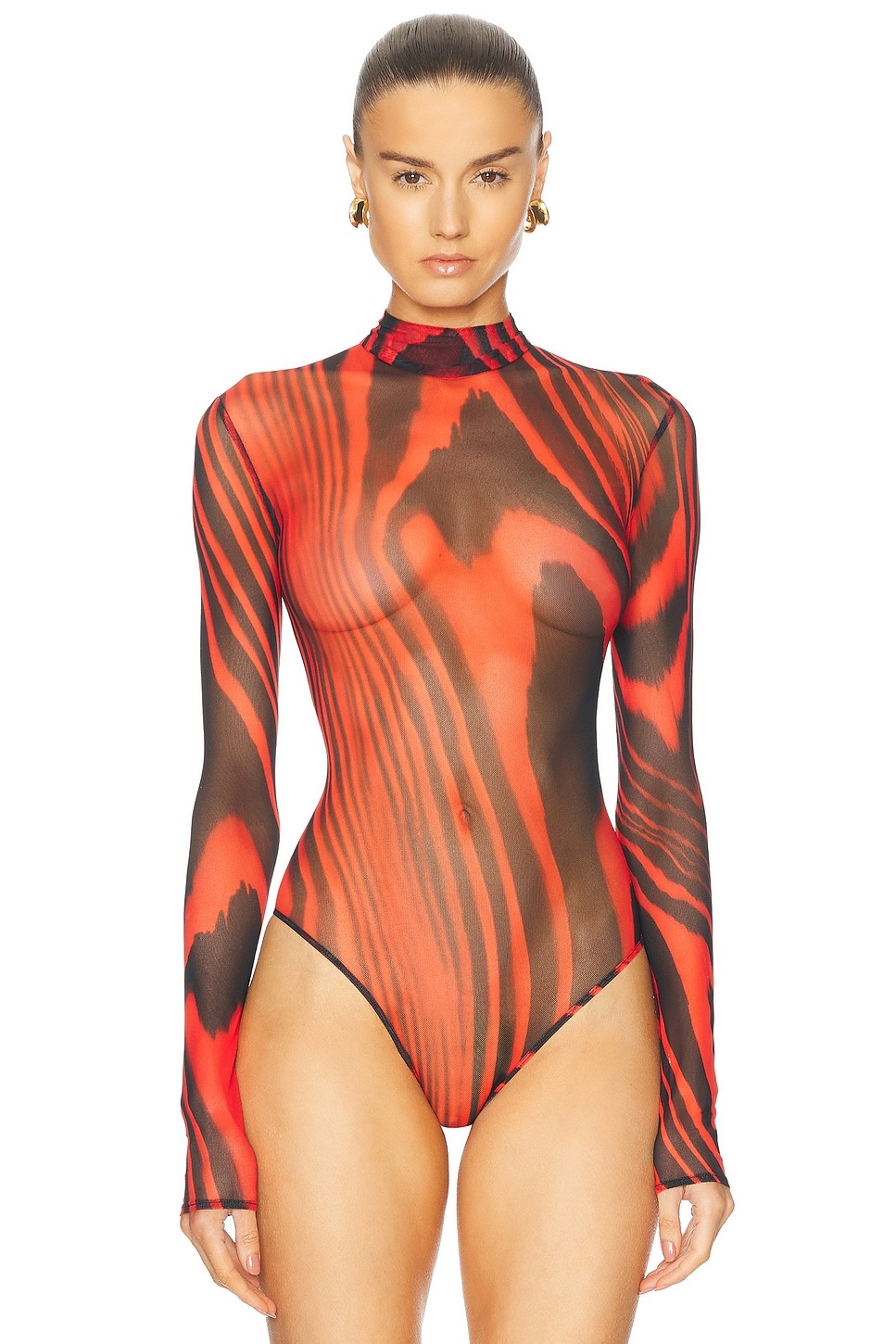 Printed Mesh Bodysuit - 2