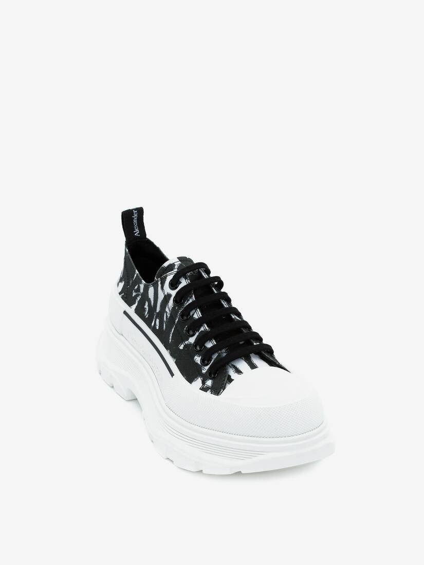 Mcqueen Graffiti Tread Slick Lace-up in Black/white - 2