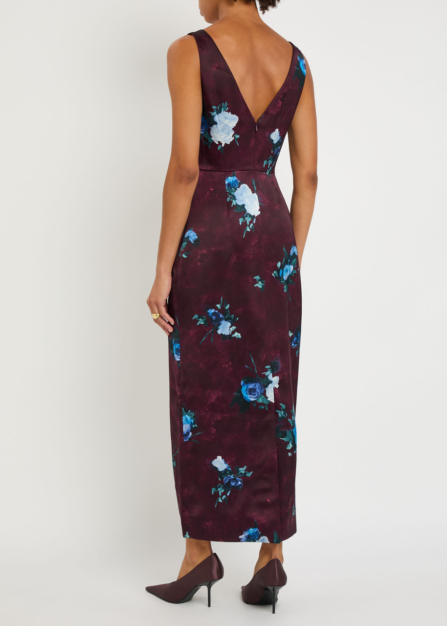 Erdem Floral-print Satin Midi Dress - 2